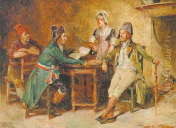 In Council Oil Painting by Henry Gillard Glindoni