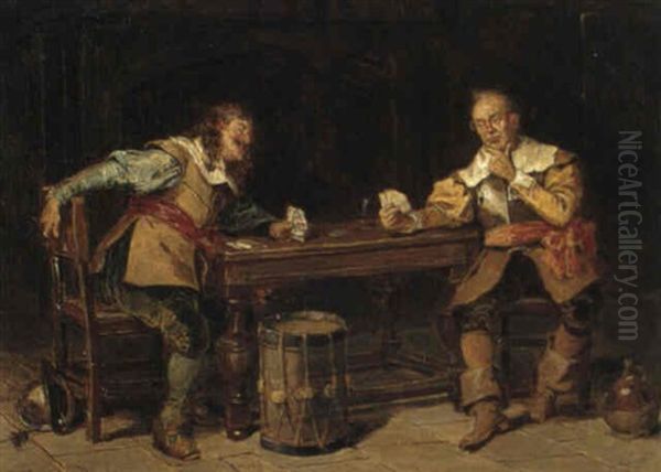 The Game Of Cards Oil Painting by Henry Gillard Glindoni