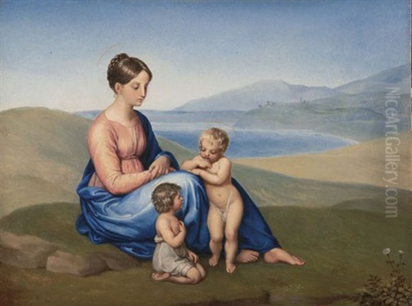 Die Madonna Mit Dem Jesuskind Und Dem Johannesknaben Oil Painting by Franz Xaver Glink