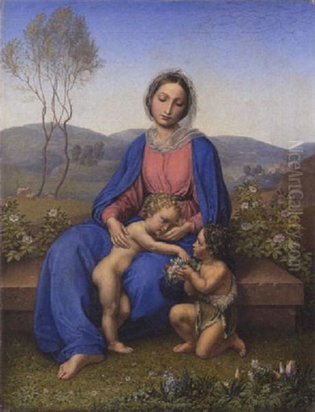 Die Madonna Mit Dem Christuskind Und Dem Johannesknaben Oil Painting by Franz Xaver Glink