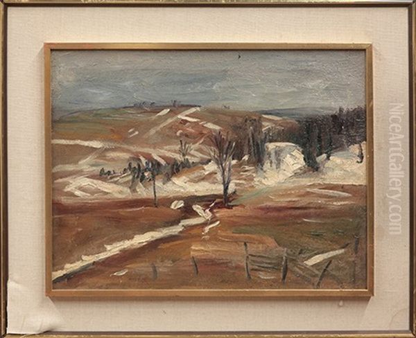 Snow On The Hills Oil Painting by Henry J. Glintenkamp