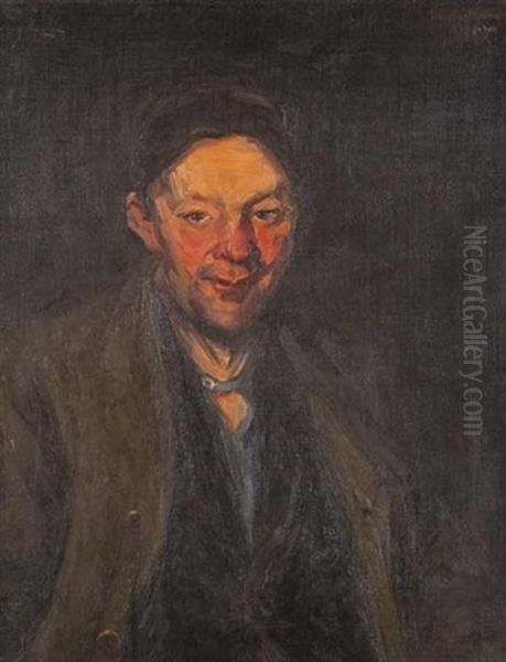 Portrait Of A Man, Purportedly A Self Portrait Of The Artist Oil Painting by Henry J. Glintenkamp