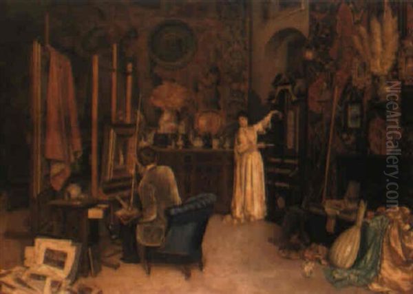 The Artist's Studio by Achille Glisenti