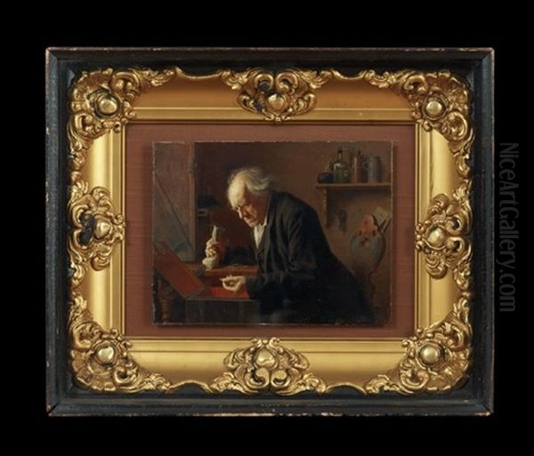 The Coin Collector; The Miser (pair) by Ludwig Gloss