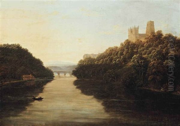 A View Of Durham Oil Painting by John Glover