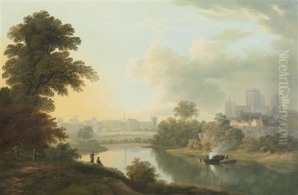 View Of The City Of York Oil Painting by John Glover