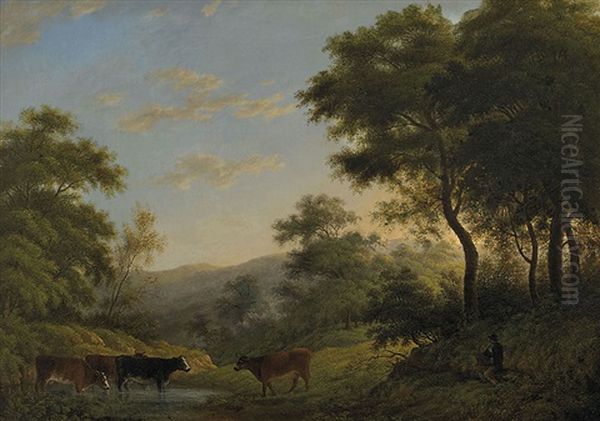 Landscape With Cattle Oil Painting by John Glover