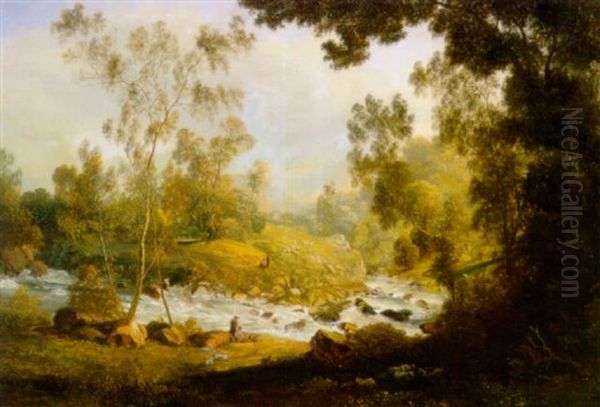 A Scene In Martindale, Ullswater Oil Painting by John Glover