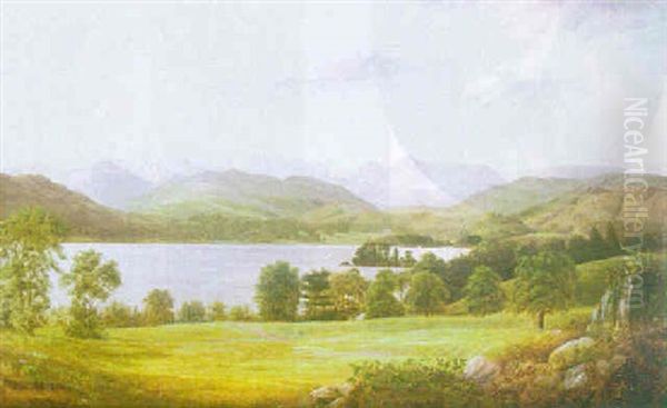 View Of Lake Windemere Oil Painting by John Glover