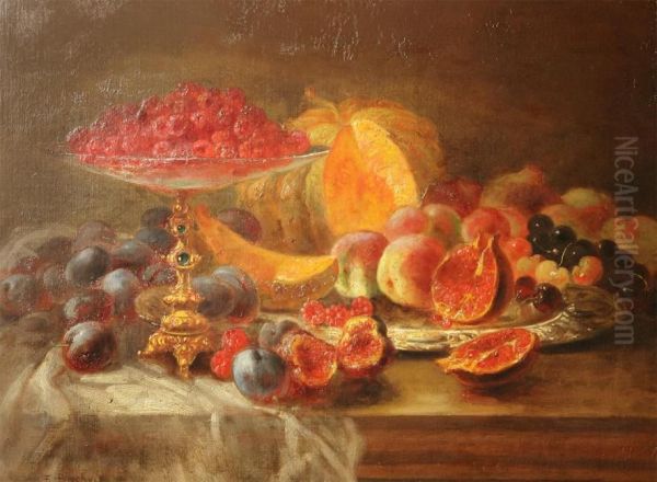 Still Life With Fruit Oil Painting by Frans Backvis