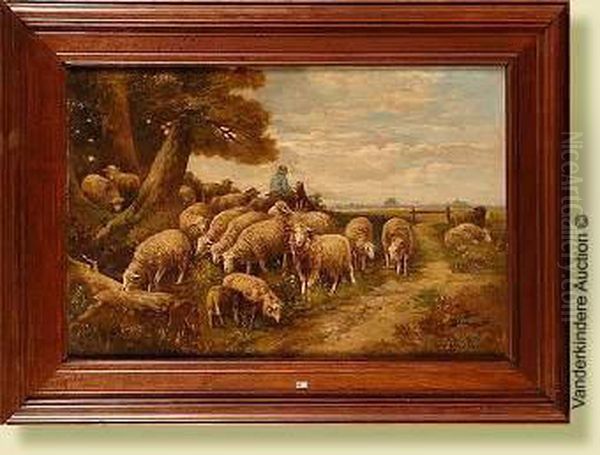 Berger Et Moutons Oil Painting by Frans Backvis