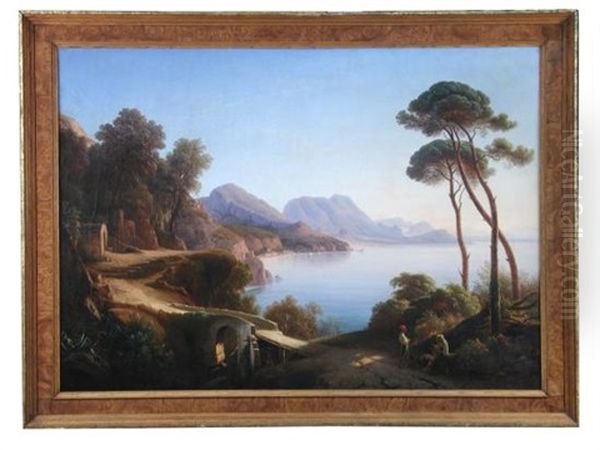 The Amalfi Coast Oil Painting by Johann Georg Gmelin