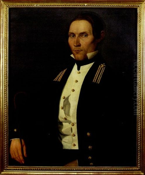 Portrait Of A U.s. Naval Officer Oil Painting by Filippo Gnaccarini