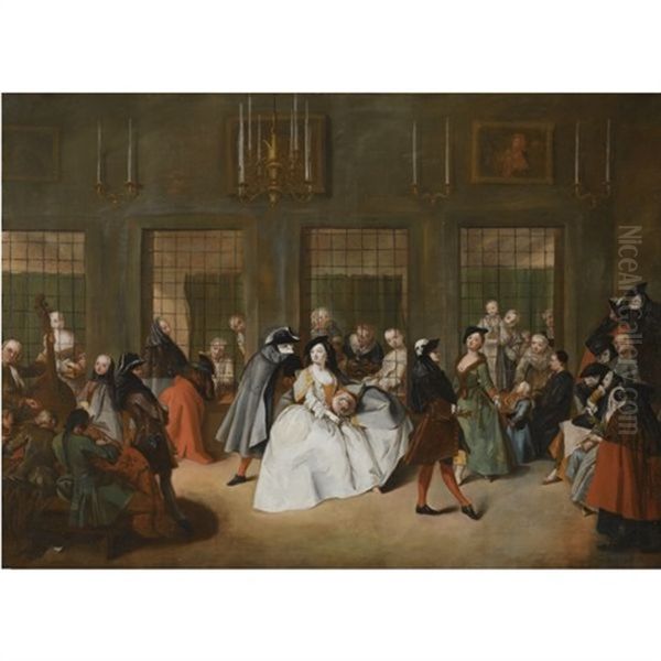 The Parlatorio Delle Monache (the Nuns Parlour) Oil Painting by Giuseppe De Gobbis