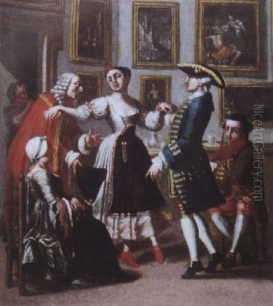 La Lecon De Danse Oil Painting by Giuseppe De Gobbis