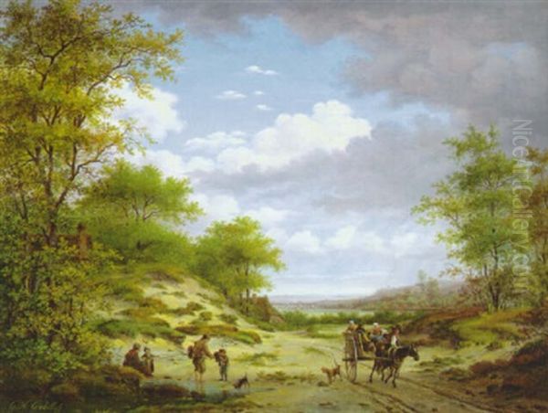 Hollandische Landschaft Oil Painting by Gerrit Hendrik Gobell