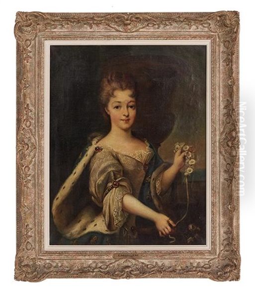 Portrait Of Louise-elisabeth De Bourbon, Princess Of Conti (1693-1775) Oil Painting by Pierre Gobert