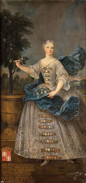 Portrait D'anne Marguerite De Beauvau, Princesse De Lixheim by Pierre Gobert