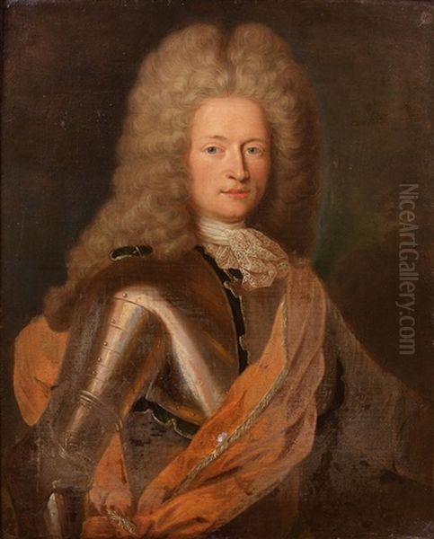 Portrait De Marc De Beauvau (1679-1754) Premier Prince De Beauvau-craon Oil Painting by Pierre Gobert