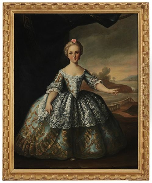 Portrait Of A Girl Of Noblity, Said To Be Marie Louise Oil Painting by Pierre Gobert