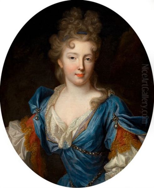 Francoise-marie De Bourbon, Duchesse D'orleans (daughter Of Gaston D'orleans) Oil Painting by Pierre Gobert