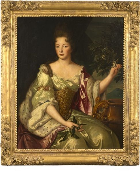 Portrait Presume De Francoise Marie De Bourbon, Duchesse D'orleans Oil Painting by Pierre Gobert