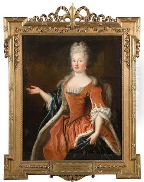 Portrait De Marie Louise Elisabeth D'orleans, Duchesse De Berry (1695-1719) Oil Painting by Pierre Gobert