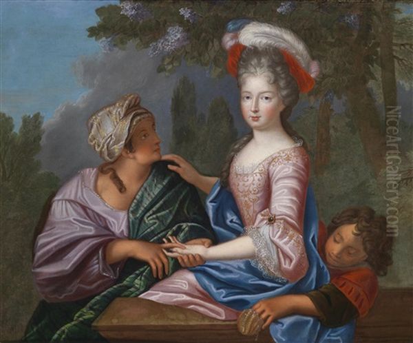 Eine Prinzessin, Traditionell Identifiziert Als Marie-adelaide Von Savoyen, Duchesse De Bourgogne, Wird Von Einer Wahrsagerin Beraubt by Pierre Gobert