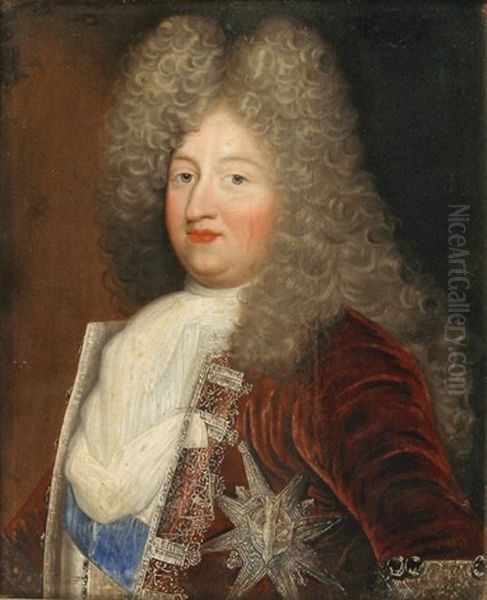 Portrait Du Grand Dauphin (?) En Buste Portant L'ordre Du Saint-esprit Oil Painting by Pierre Gobert