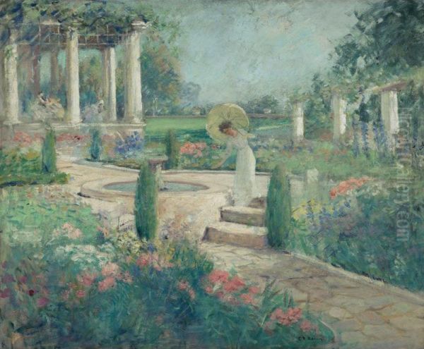 In The Garden Oil Painting by Charles Roswell Bacon