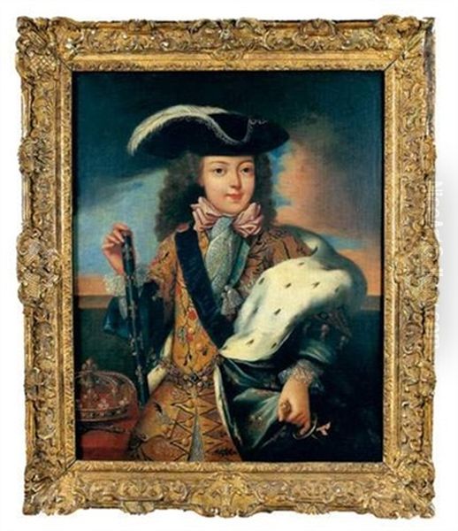 Portrait Du Roi Louis Xv Enfant En Costume De Sacre by Pierre Gobert