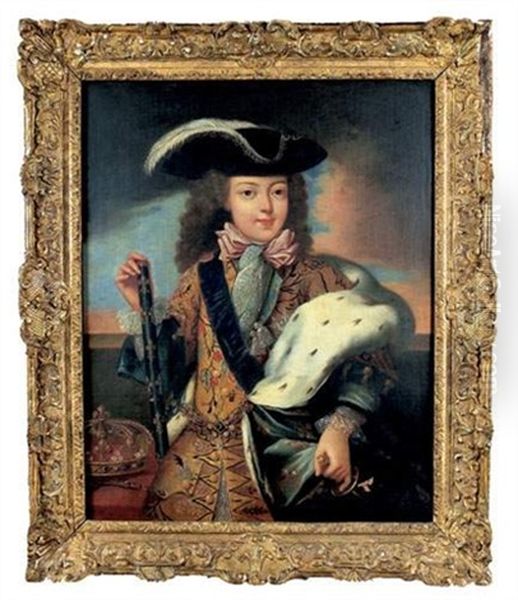 Portrait Du Roi Louis Xv Enfant En Costume De Sacre Oil Painting by Pierre Gobert