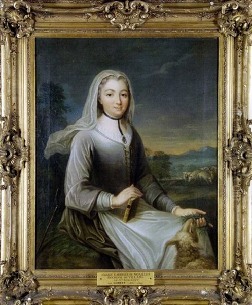 Gabrielle Amable De Noailles, Duchesse De Villars, En Sainte Genevieve Oil Painting by Pierre Gobert