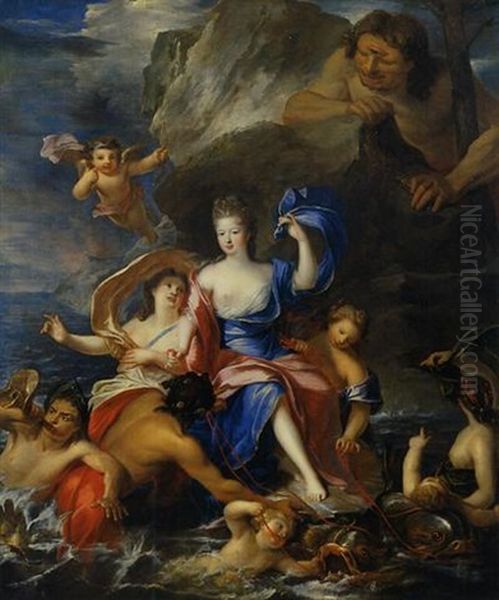 Portrait Of Mademoiselle De Blois As Galatea Triumphant Oil Painting by Pierre Gobert