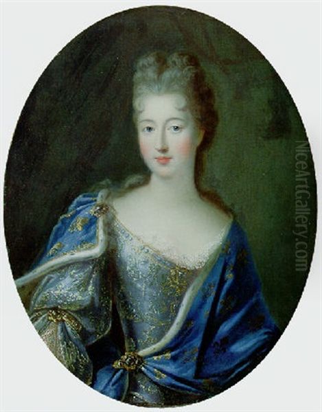 Portrait Of Francoise-marie De Bourbon, Mademoiselle De Blois, Duchesse D'orleans Oil Painting by Pierre Gobert