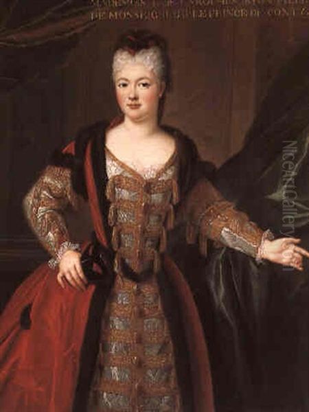 Portrait De La Marquise De La Roche Sur Yon En Actrice Oil Painting by Pierre Gobert