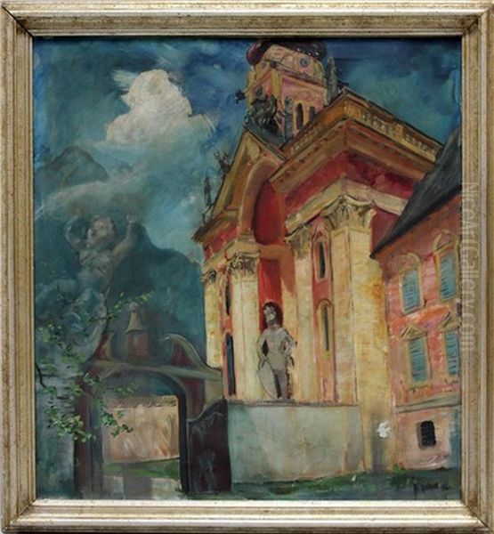 Ansicht Einer Barockkirche Oil Painting by Bernard Gobiet