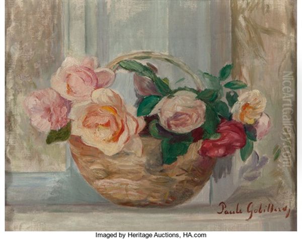 Panier Des Roses Oil Painting by Paule Gobillard