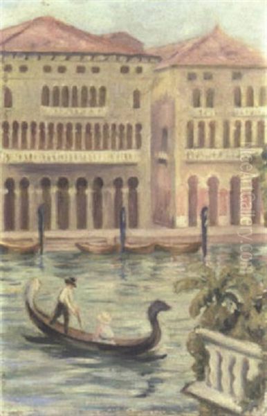 Gondole A Venise Oil Painting by Paule Gobillard