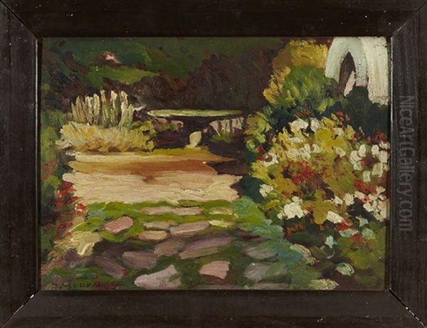 Table De Pierre Dans Le Jardin Oil Painting by Henri Godbarge