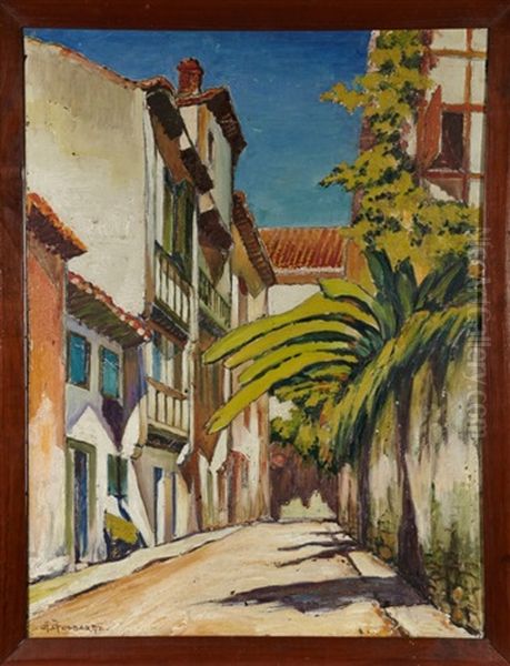 Rue A Saint-jean-de-luz Oil Painting by Henri Godbarge