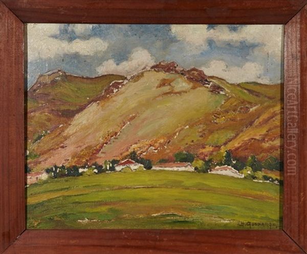 Montagnes Et Vallees Basques (2 Works) Oil Painting by Henri Godbarge