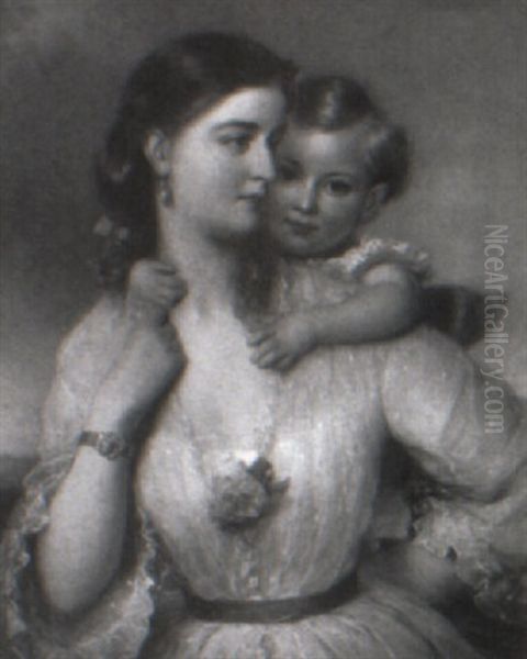 Mother And Child Oil Painting by Samuel Barry Godbold