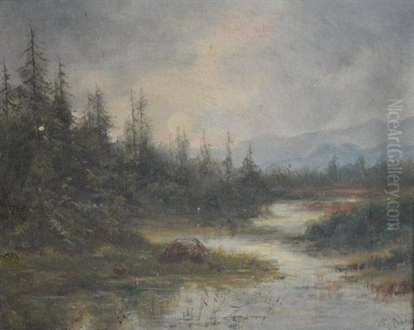 Paysage Lacustre Oil Painting by Alfred Godchaux