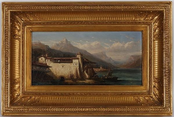 Scenes De Port (pair) Oil Painting by Alfred Godchaux