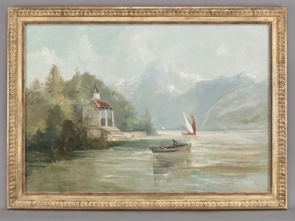 Lake Como Oil Painting by Alfred Godchaux