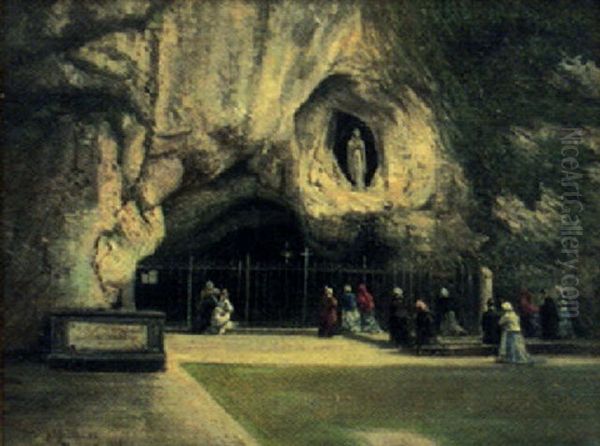 Madonnan I Lourdes Oil Painting by Alfred Godchaux