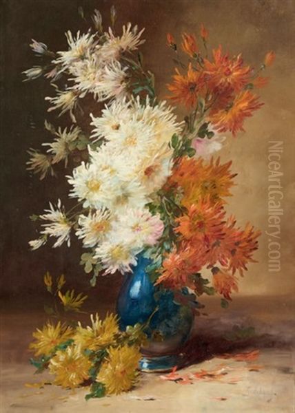 Vase De Chrysanthemes by Emile Godchaux