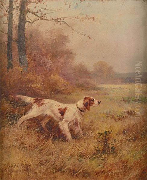 Chien A L'arret Oil Painting by Emile Godchaux