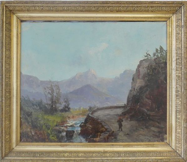 Chemin Le Long Du Ruisseau Oil Painting by Emile Godchaux